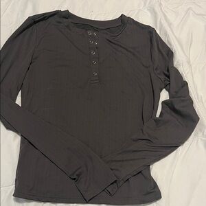 Bow long sleeve dark gray